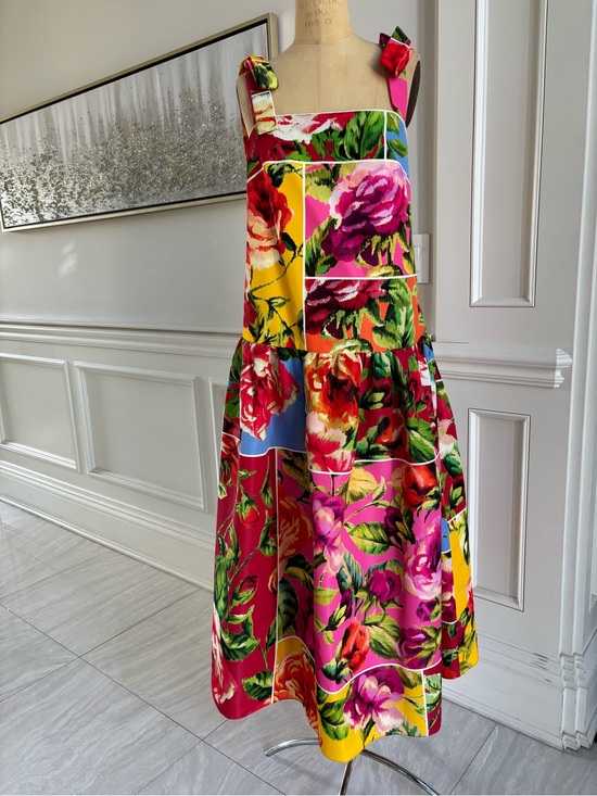 Carolina Herrera Dresses & Skirts - Designer bow-detailed floral- print faille midi dress